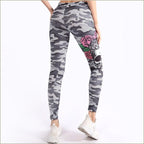 Camouflage Leggings with Skull Pattern