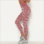 High Waisted Pink Camo Workout Leggings with Mesh