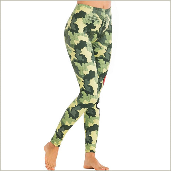 Women's Green Camo I Love Dog Leggings