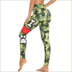 Women's Green Camo I Love Dog Leggings