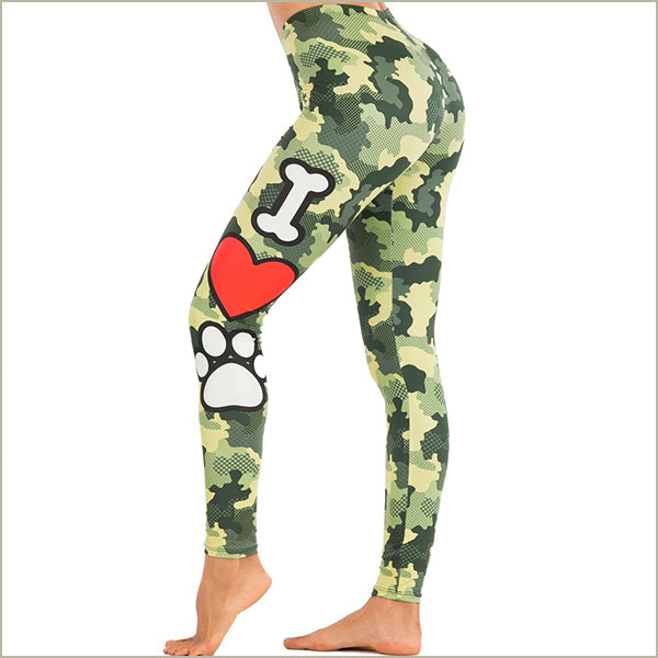 Animal Lover Green Camouflage Leggings