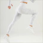 Washed White Pattern High Waisted Workout Leggings