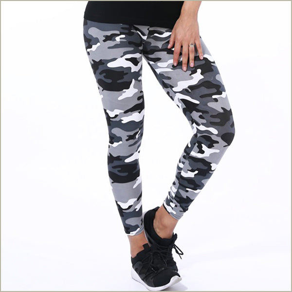 Women's Gray Camouflage Leggings