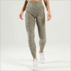 High-Waisted Olive Green Abstract Camo Leggings