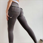 Women's Dark Gray Contouring Cargo Leggings