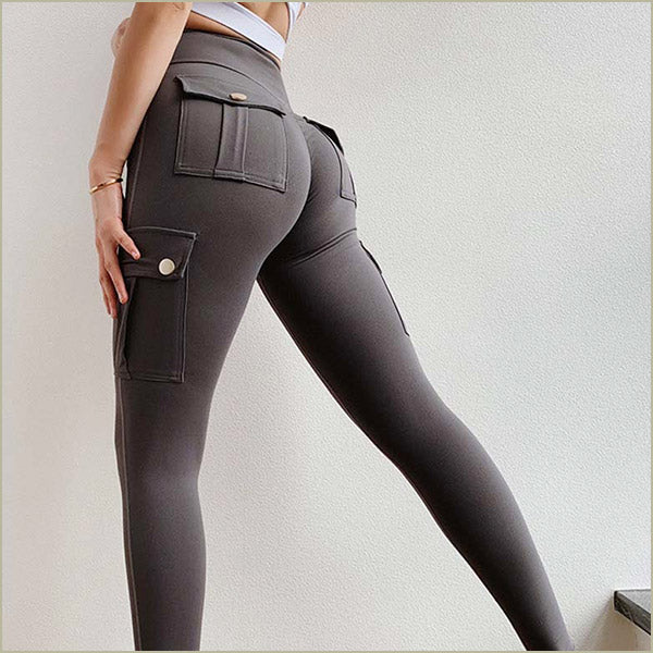 Women's Dark Gray Contouring Cargo Leggings
