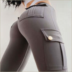 Women's Dark Gray Contouring Cargo Leggings
