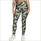 Textured Green Camo Scrunch Butt Leggings