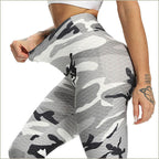Textured Grey Camo Scrunch Butt Yoga Leggings