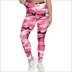 High Waisted Pink Camo Scrunch Butt Leggings