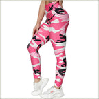 High Waisted Pink Camo Scrunch Butt Leggings