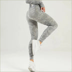 Women's Seamless High-Waist Gray Camo Leggings