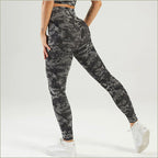 Seamless High-Waisted Dark Grey Camo Leggings