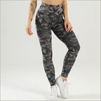 Seamless High-Waisted Dark Grey Camo Leggings