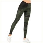 Women's Olive Green Abstract Camo Workout Leggings