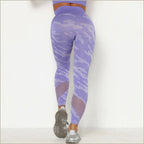 Seamless Lavender Camo Leggings with Mesh