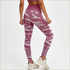Maroon Camo High-Waisted Seamless Leggings
