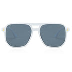 Bold White Oversized Flat Top Sunglasses