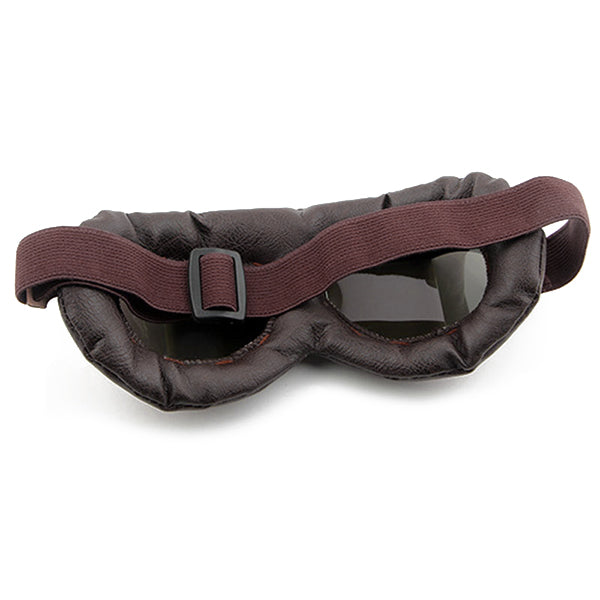 Vintage Dark Brown Pilot Goggles with Copper Accents
