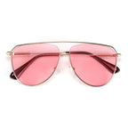 Gold Frame Aviator Sunglasses with Pink Lenses