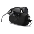 Unisex Black Glacier Sunglasses with Leather Side Shields