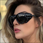 Unisex Black Glacier Sunglasses with Leather Side Shields