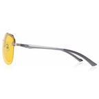 Yellow Anti-Glare Rimless Aviator Driving Sunglasses