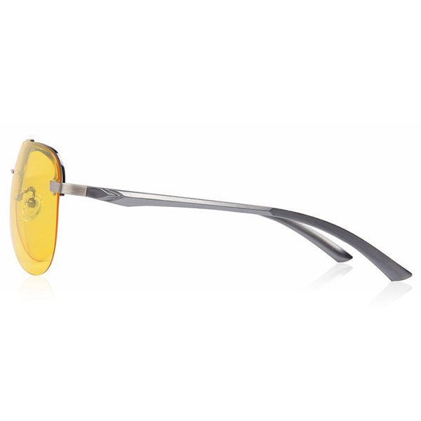 Yellow Anti-Glare Rimless Aviator Driving Sunglasses