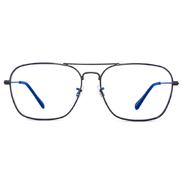 Black Metal Aviator Blue Light Glasses