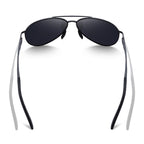 Unisex Matte Black Aviator Metal Sunglasses
