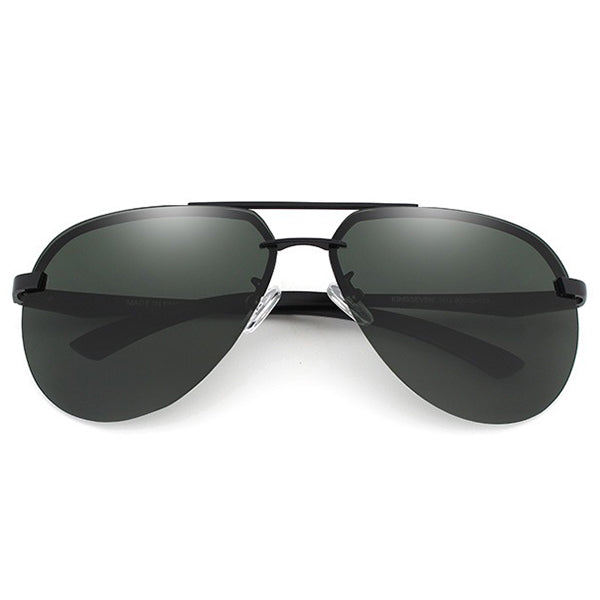 Matte Black Frameless Aviator Sunglasses