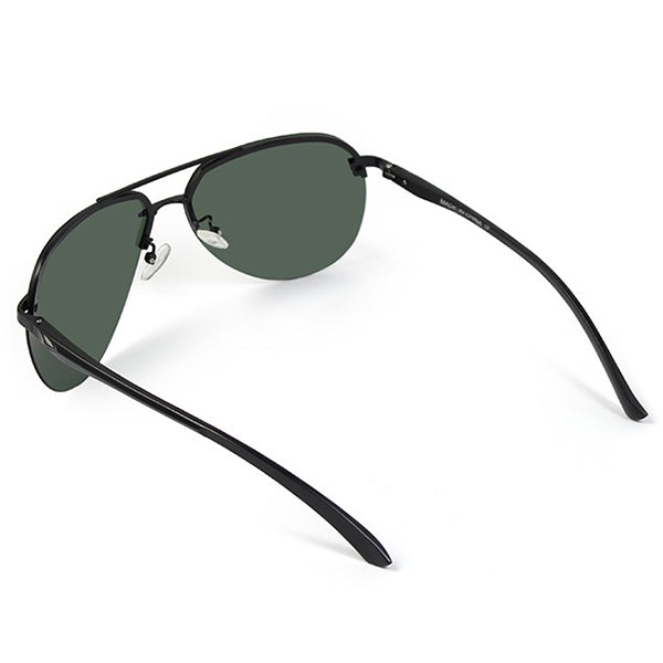 Matte Black Frameless Aviator Sunglasses