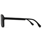 Modern Matte Black Double Bridge Aviator Sunglasses