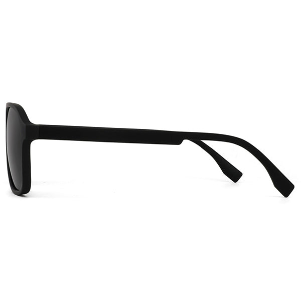 Modern Matte Black Double Bridge Aviator Sunglasses