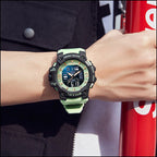 Sporty Sage Green Men's Dual Display Watch