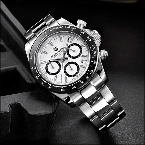 Pagani Design Men's Panda Dial Chronograph Watch