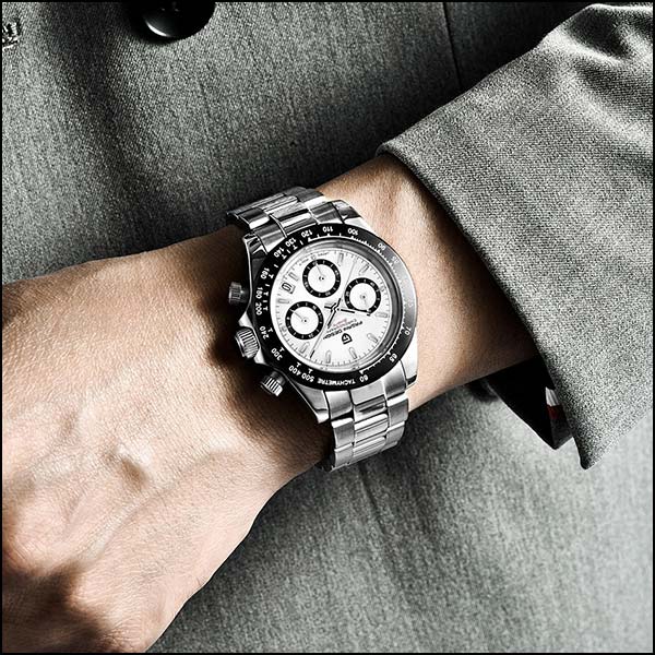Pagani Design Men's Panda Dial Chronograph Watch