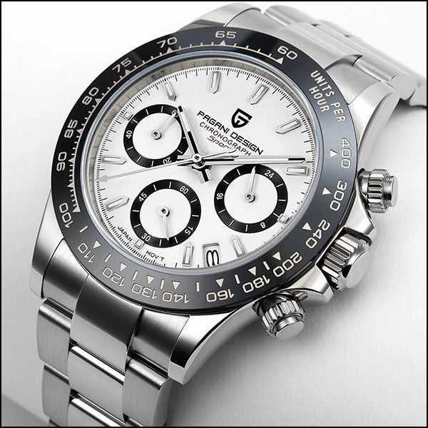 Pagani Design Men's Panda Dial Chronograph Watch