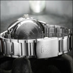 Men's Stainless Steel Black Dial Day Date Watch