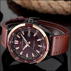 Sporty Brown Dial Men's Watch with Rose Gold Bezel