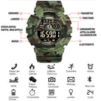 Rugged Green Camouflage Bluetooth Smart Watch