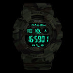 Rugged Green Camouflage Bluetooth Smart Watch