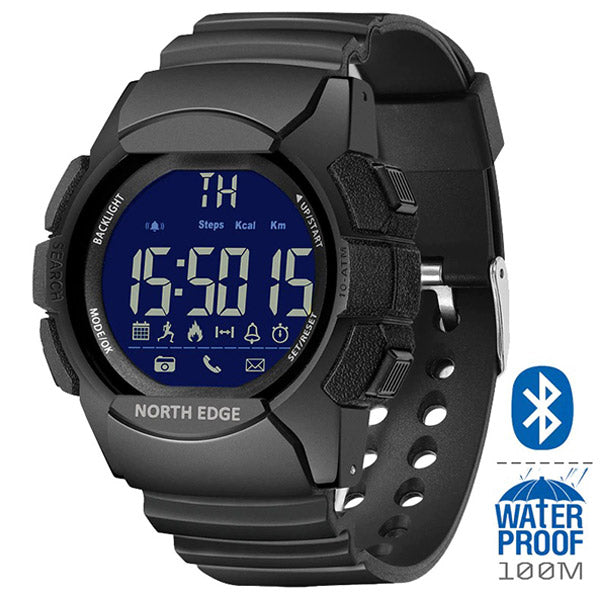 NORTH EDGE All Black Rugged Digital Sport Watch