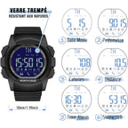 NORTH EDGE All Black Rugged Digital Sport Watch