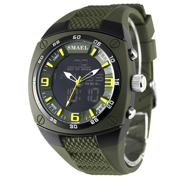 Olive Green Digital Analog Sport Watch