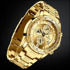 Men's Gold Tone Chronograph Watch with Date