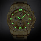 Men's Gold Tone Chronograph Watch with Date