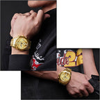 Men's Gold Tone Chronograph Watch with Date