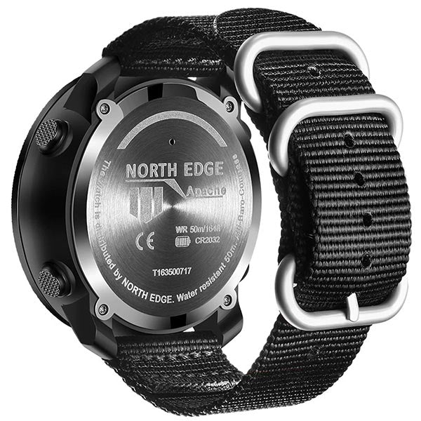 Men's Rugged Black Digital Altimeter Compass Watch