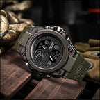 Men's Dark Gray Dual Display Water Resistant Sport Watch